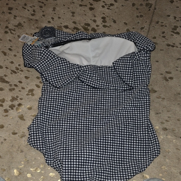 Kona Sol Black and White Gingham One Piece Swimsuit - Picture 5 of 5